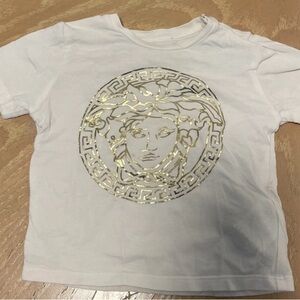 Authentic Versace Kids White and Gold Medusa T-Shirt